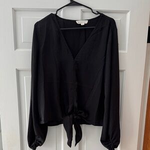 Wilfred Black Tie-Front Blouse